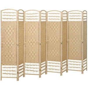 English Elm Homcom Eight Panel Woven Bamboo Room Divider Arched Freestanding Privacy Partition W2225P485585