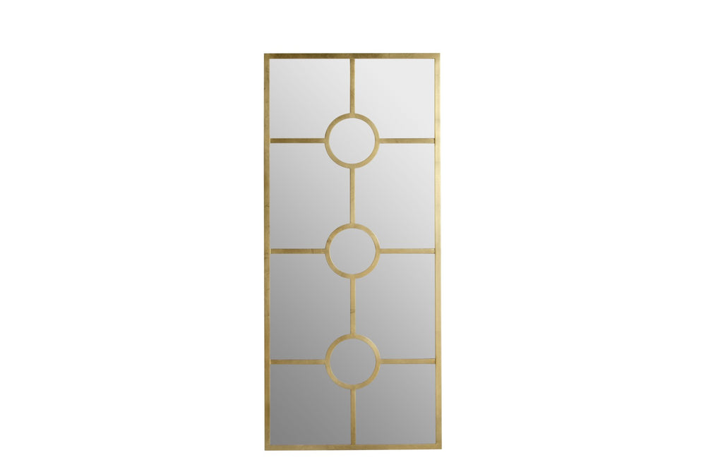 Wildwood Wallis Geometric Gold Leaf Long Wall Mirror 54" X 24" – Vertical Accent, Reflective Depth, Modern Elegance 302156