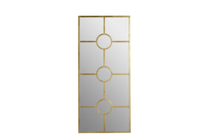 Wildwood Wallis Geometric Gold Leaf Long Wall Mirror 54" X 24" – Vertical Accent, Reflective Depth, Modern Elegance 302156