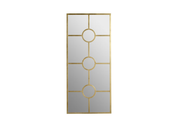 Wildwood Wallis Geometric Gold Leaf Long Wall Mirror 54" X 24" – Vertical Accent, Reflective Depth, Modern Elegance 302156