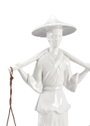 Wildwood Indochine White Glazed Ceramic Water Carrier 22" Tall — Timeless Asian-Inspired Vase Alternative Accent Piece 302180