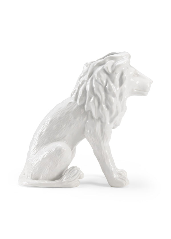 Wildwood Daniel Stately White Glazed Ceramic Planter 18"H — Sculptural Entryway Accent For Palms, Ferns, Patio Decor 302186