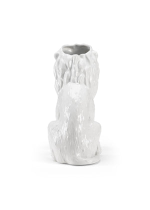 Wildwood Daniel Stately White Glazed Ceramic Planter 18"H — Sculptural Entryway Accent For Palms, Ferns, Patio Decor 302186