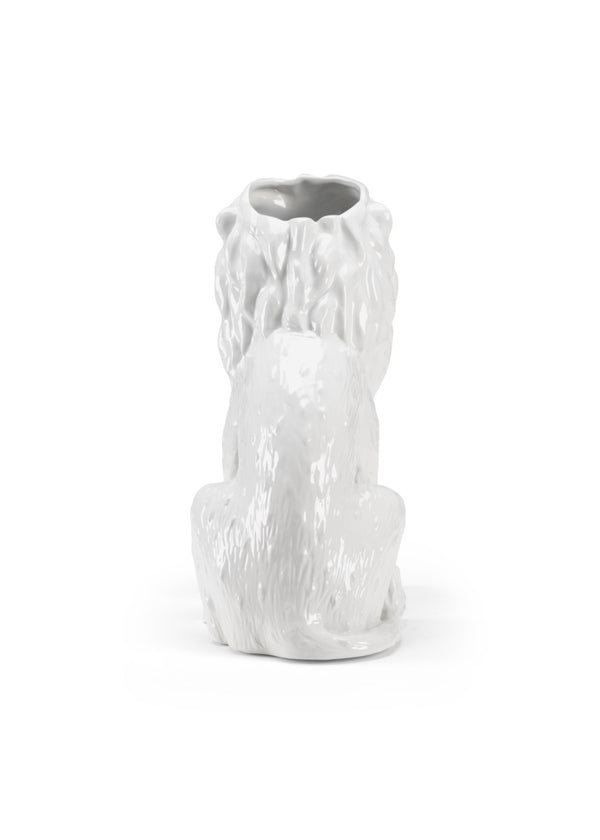 Wildwood Daniel Stately White Glazed Ceramic Planter 18"H — Sculptural Entryway Accent For Palms, Ferns, Patio Decor 302186