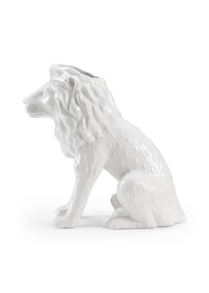 Wildwood Daniel Stately White Glazed Ceramic Planter 18"H — Sculptural Entryway Accent For Palms, Ferns, Patio Decor 302186