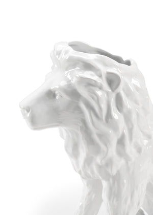 Wildwood Daniel Stately White Glazed Ceramic Planter 18"H — Sculptural Entryway Accent For Palms, Ferns, Patio Decor 302186