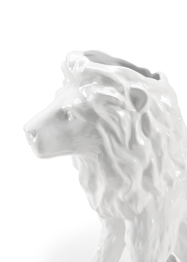 Wildwood Daniel Stately White Glazed Ceramic Planter 18"H — Sculptural Entryway Accent For Palms, Ferns, Patio Decor 302186