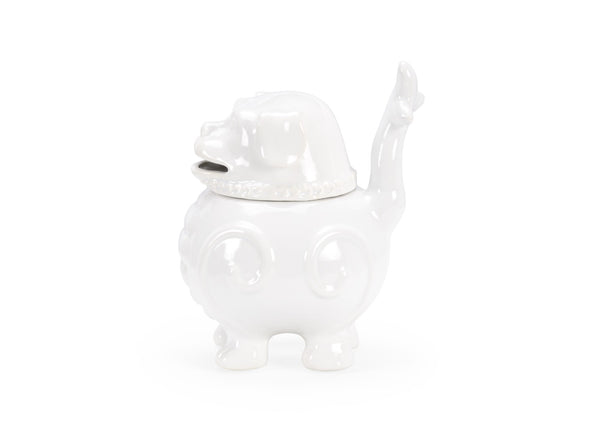 Wildwood Smokin' Foo Lion Incense Burner — White Glazed Ceramic Decorative Aromatherapy Holder For Meditation Studios 302187