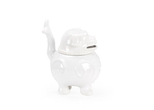 Wildwood Smokin' Foo Lion Incense Burner — White Glazed Ceramic Decorative Aromatherapy Holder For Meditation Studios 302187