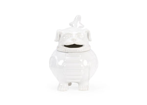 Wildwood Smokin' Foo Lion Incense Burner — White Glazed Ceramic Decorative Aromatherapy Holder For Meditation Studios 302187