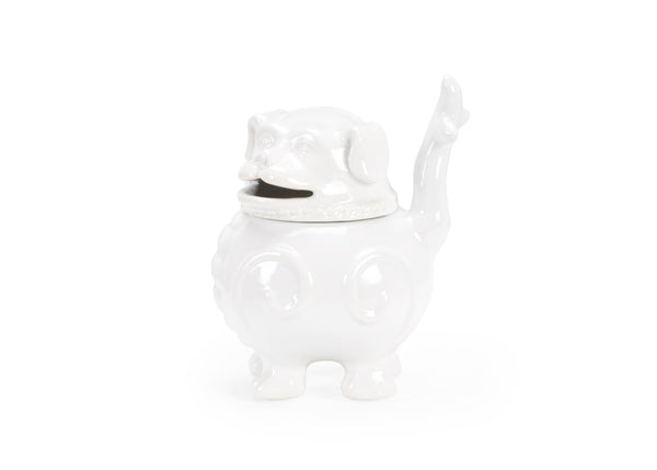 Wildwood Smokin' Foo Lion Incense Burner — White Glazed Ceramic Decorative Aromatherapy Holder For Meditation Studios 302187