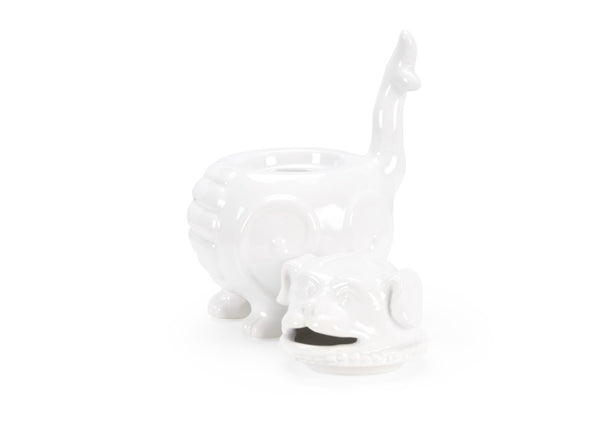 Wildwood Smokin' Foo Lion Incense Burner — White Glazed Ceramic Decorative Aromatherapy Holder For Meditation Studios 302187