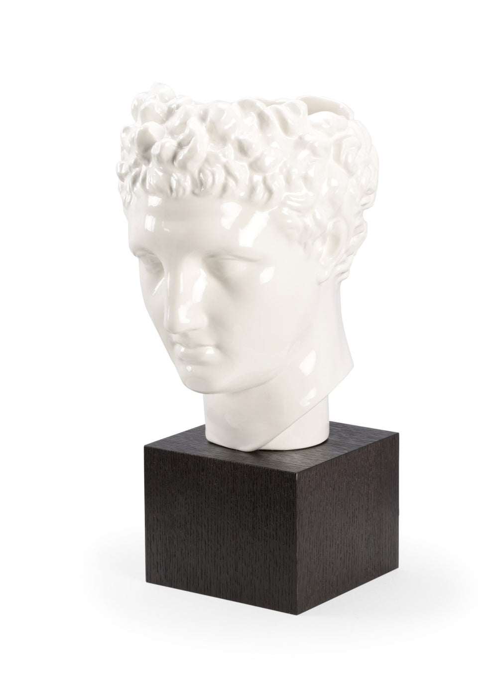 Wildwood Hermes Handcrafted White-Glazed Italian Ceramic Vase, 18.5" Classical Greek Silhouette Centerpiece 302189