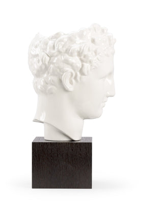 Wildwood Hermes Handcrafted White-Glazed Italian Ceramic Vase, 18.5" Classical Greek Silhouette Centerpiece 302189