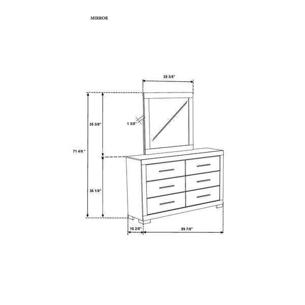 English Elm Elsa Two-tone Wood King Bedroom Set with Led Headboard and Under-bed Storage B201S00504