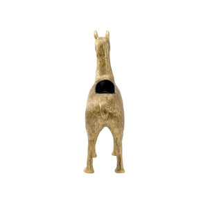 Wildwood Drama Llama Antique Brass Planter — Durable Aluminum Sculpture With Removable Liner For Succulents 302217