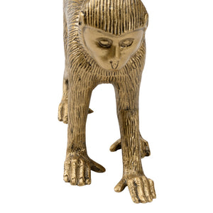 Wildwood Monkey Business Antique Brass Walking Monkey Sculpture — Aluminum Decor Accent For Shelves & Mantels 302218