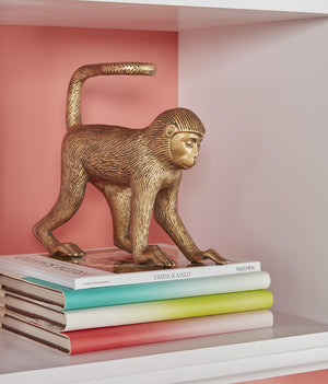 Wildwood Monkey Business Antique Brass Walking Monkey Sculpture — Aluminum Decor Accent For Shelves & Mantels 302218