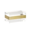 Wildwood Acrylic Clear Storage Box With Brushed Brass Band — Minimalist Display Organizer For Jewelry, Vanity Decor 302240