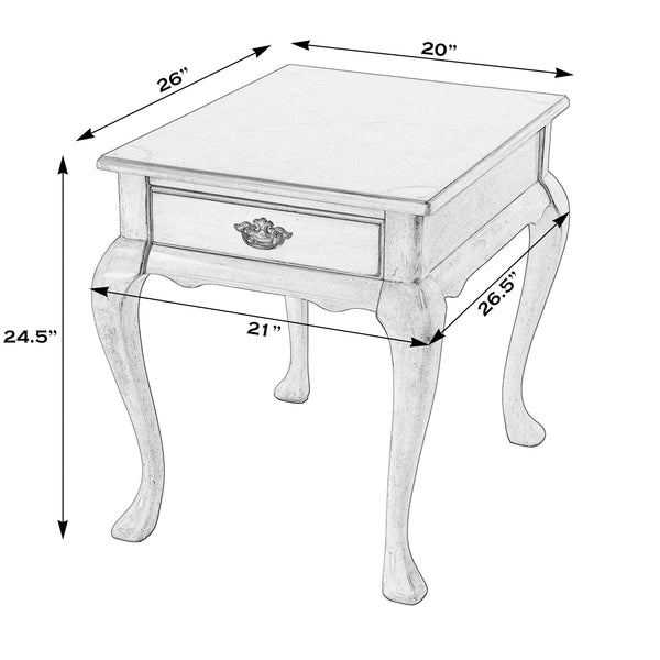 Grace Rectangular Wood 1 Drawer End Table 3022424 Beige Butler Specialty