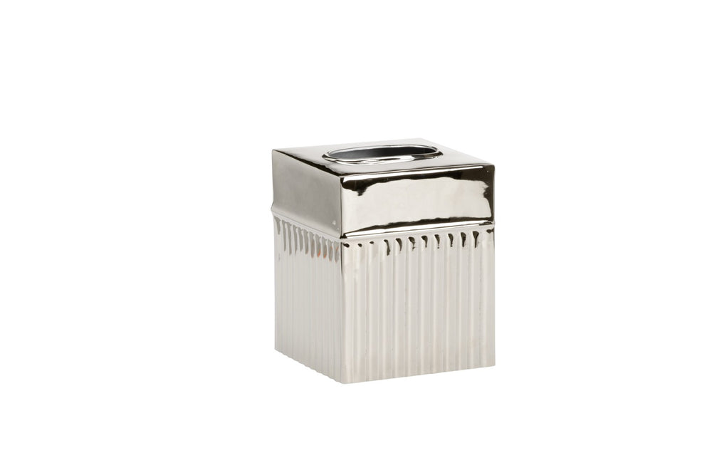 Wildwood Wallace Polished Nickel Tissue Box Cover — Slim Aluminum Rectangle 6"X5" For Elegant Home & Office Decor 302276