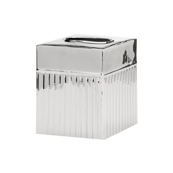 Wildwood Wallace Polished Nickel Tissue Box Cover — Slim Aluminum Rectangle 6"X5" For Elegant Home & Office Decor 302276