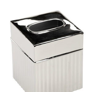Wildwood Wallace Polished Nickel Tissue Box Cover — Slim Aluminum Rectangle 6"X5" For Elegant Home & Office Decor 302276