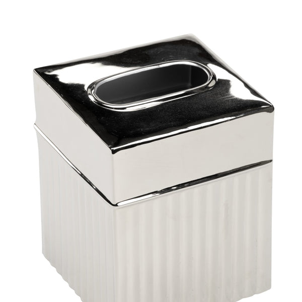 Wildwood Wallace Polished Nickel Tissue Box Cover — Slim Aluminum Rectangle 6"X5" For Elegant Home & Office Decor 302276