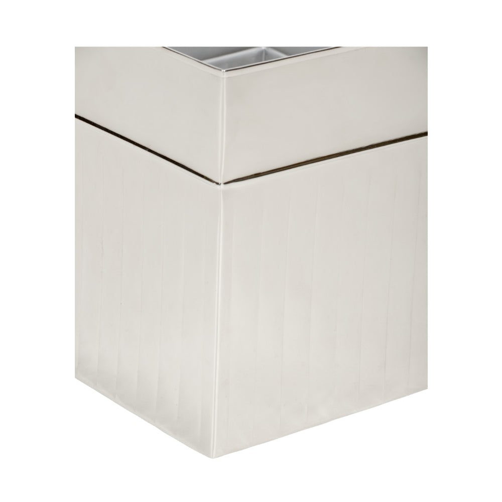 Wildwood Wallace Polished Nickel Wastebasket — 11" Sleek Aluminum Cylinder For Bathroom, Bedroom, Office Decor 302277