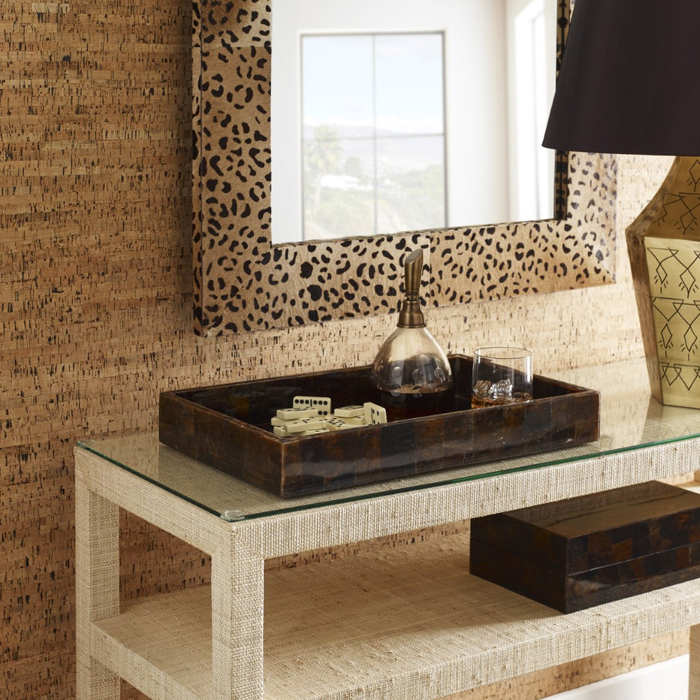 Wildwood Sabor Leopard Hair-On-Hide Rectangular Mirror 47.25"W X 32"H — Exotic, Versatile Statement Accent 302298