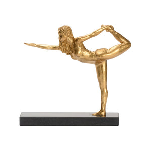 Wildwood Lord Nataraja Cast Iron Statue Of Dance Pose For Meditation, Yoga Studio Accent, Elegant Metallic Finish Gold 302326