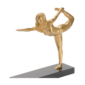 Wildwood Lord Nataraja Cast Iron Statue Of Dance Pose For Meditation, Yoga Studio Accent, Elegant Metallic Finish Gold 302326