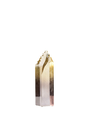 Wildwood Sybil Smokey Gold Ombre Acrylic Sculpture — Sleek Rustic Accent For Shelves, Mantels & Tablescapes 12h x 3w x 3d 302331