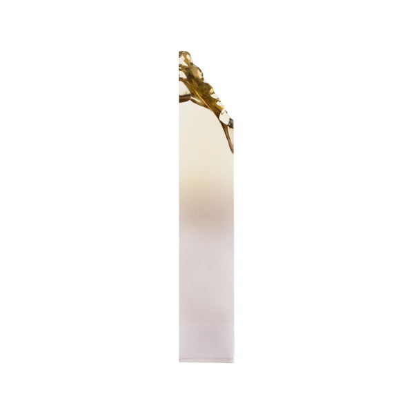 Wildwood Sybil Smokey Gold Ombre Acrylic Sculpture — Sleek Rustic Accent For Shelves, Mantels & Tablescapes 16h x 3w x 3d 302332