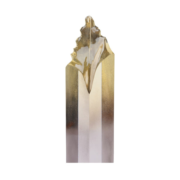 Wildwood Sybil Smokey Gold Ombre Acrylic Sculpture — Sleek Rustic Accent For Shelves, Mantels & Tablescapes 16h x 3w x 3d 302332