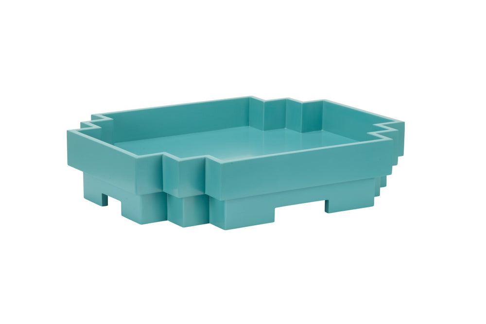 Wildwood Japandi Serving Tray With Slim Profile And Raised Edges For Stylish Tabletop Organization And Serving Green 302375