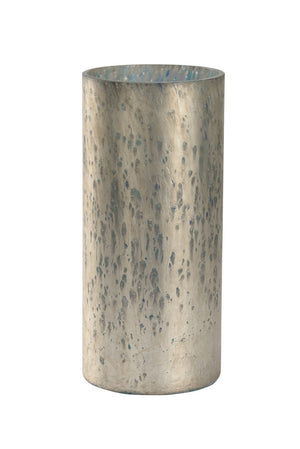 Wildwood Sic Matte Silver Vase (Large) — 13.5" H Decorative Centerpiece With Teal, Blue & Cream Accents For Modern Spaces 302382