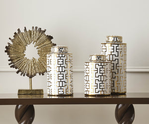 Wildwood Gold/Brown Rustic Modern Sculpture 18.5" H — Gold-To-Brown Ombré Finish, Compact Tabletop Focal Piece 302426