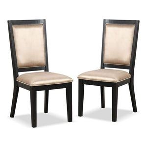 English Elm Contemporary Upholstered Dining Chairs Set of 2 | Gold Back Accent, Plush Seat & Back Comfort, Modern B2741P311019