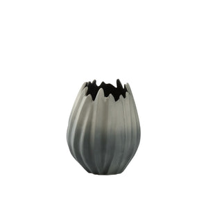 Wildwood Guave Aluminum Vase With Matte Finish And Fluted Sides — Sculptural Accent For Tablescapes & Shelves 8h x 4w x 4d 302449
