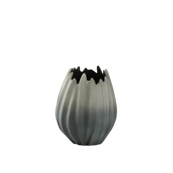 Wildwood Guave Aluminum Vase With Matte Finish And Fluted Sides — Sculptural Accent For Tablescapes & Shelves 8h x 4w x 4d 302449