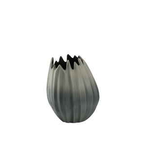 Wildwood Guave Aluminum Vase With Matte Finish And Fluted Sides — Sculptural Accent For Tablescapes & Shelves 8h x 4w x 4d 302449