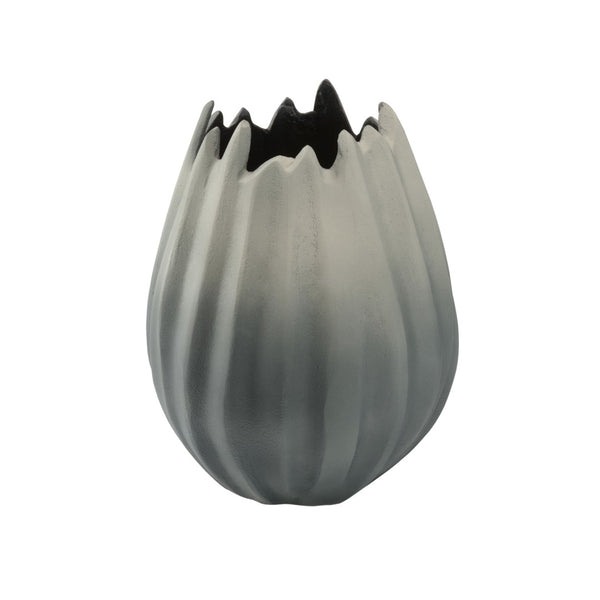 Wildwood Guave Aluminum Vase With Matte Finish And Fluted Sides — Sculptural Accent For Tablescapes & Shelves 8h x 4w x 4d 302449