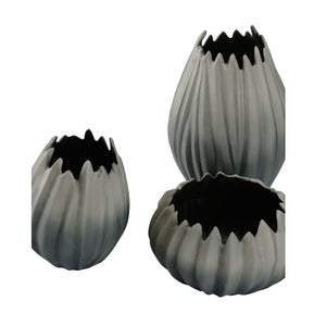 Wildwood Guave Aluminum Vase With Matte Finish And Fluted Sides — Sculptural Accent For Tablescapes & Shelves 8h x 4w x 4d 302449