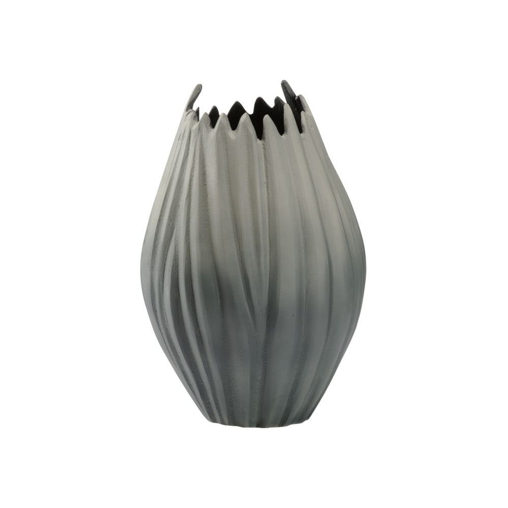 Wildwood Guave Aluminum Vase With Matte Finish And Fluted Sides — Sculptural Accent For Tablescapes & Shelves 12h x 4.75w x 4.75d 302451