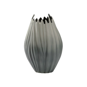 Wildwood Guave Aluminum Vase With Matte Finish And Fluted Sides — Sculptural Accent For Tablescapes & Shelves 12h x 4.75w x 4.75d 302451