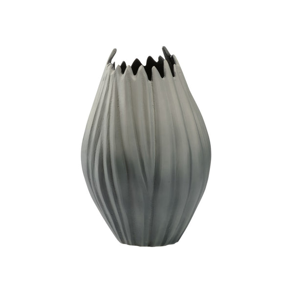 Wildwood Guave Aluminum Vase With Matte Finish And Fluted Sides — Sculptural Accent For Tablescapes & Shelves 12h x 4.75w x 4.75d 302451