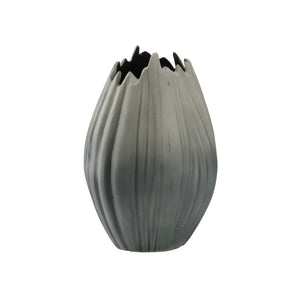 Wildwood Guave Aluminum Vase With Matte Finish And Fluted Sides — Sculptural Accent For Tablescapes & Shelves 12h x 4.75w x 4.75d 302451