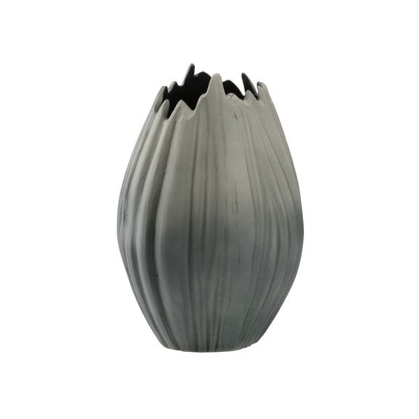 Wildwood Guave Aluminum Vase With Matte Finish And Fluted Sides — Sculptural Accent For Tablescapes & Shelves 12h x 4.75w x 4.75d 302451