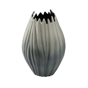 Wildwood Guave Aluminum Vase With Matte Finish And Fluted Sides — Sculptural Accent For Tablescapes & Shelves 12h x 4.75w x 4.75d 302451